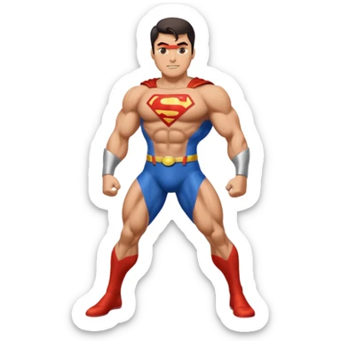 super man with leg sticker