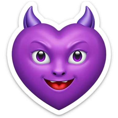 devil heart purple sticker