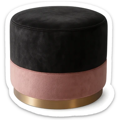 black and pink velvet ottoman sticker
