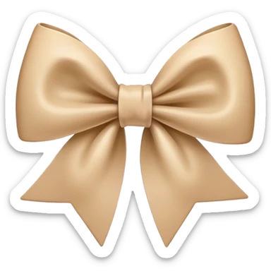 Beige bow sticker