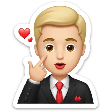 man in suite blowing a kiss. sticker