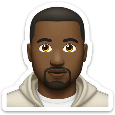White Kanye west sticker