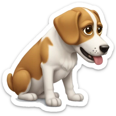 Perro con patas de arañan sticker