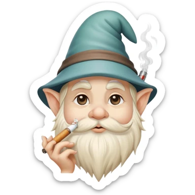A gnome smoking a cigarette  sticker