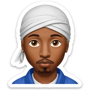 2Pac only face and durage sticker