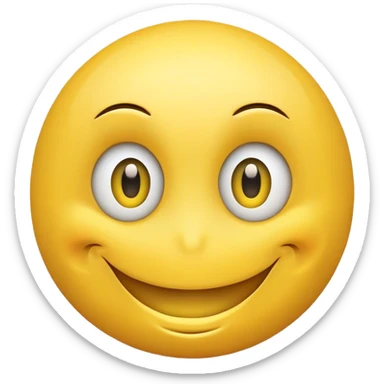 Smiley face with eyes rolled and curved mouth  sticker