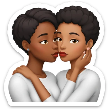Black lesbian couple kissing  sticker