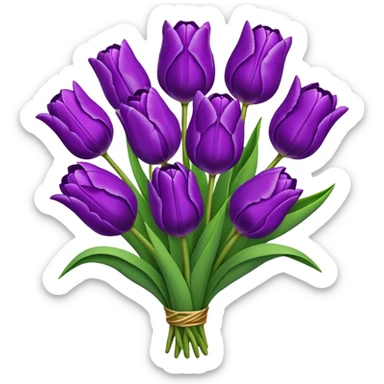 purple tulip bouquet  sticker
