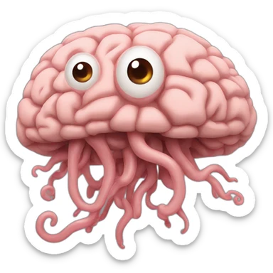 brain worms sticker