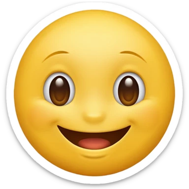 happy yellow emoji face, grinning, cheerful sticker