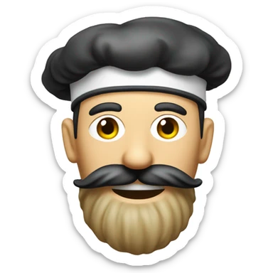 one-piece-style chef with long moustache sticker