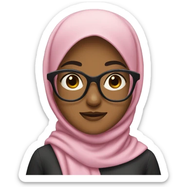girl with hijab wearing glasses sticker