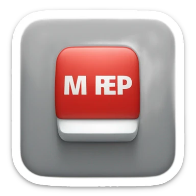 big red button with MEP written on it sticker