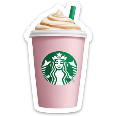 light pink Starbucks coffee  sticker