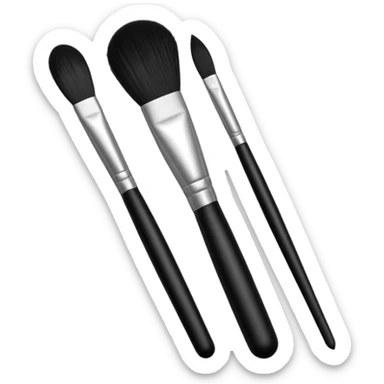 Black makeup brush sticker
