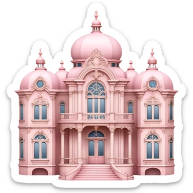 Light Pink Rococo mansion isometric  sticker