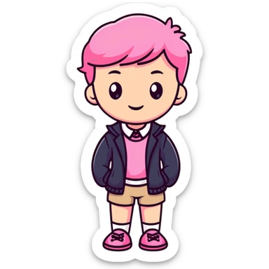Cute preppy pink sticker