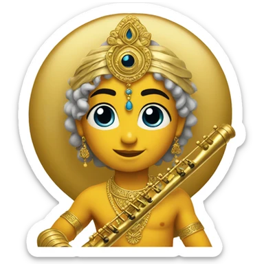 Krishna's golden flute. Inspired by 🪈 emoji sticker