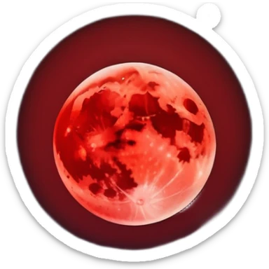 Edgy Black night sky with big Red crimson-moon Aesthetic Scenery sticker
