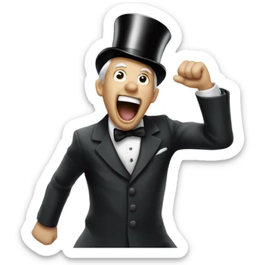 monopoly man screaming sticker