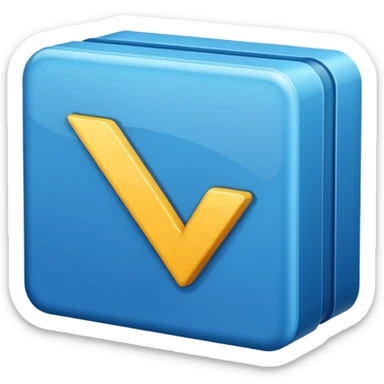 Checkmark in blue box sticker