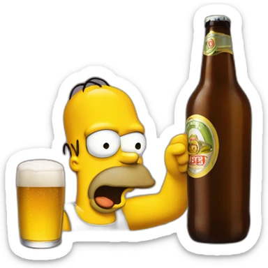 Homer simson qui boit une biere sticker