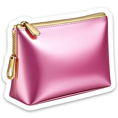 pink and gold makeup bag sticker