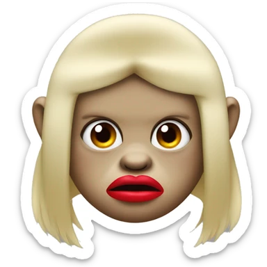 Fat angry monkey with red lipstick and blonde wig  sticker