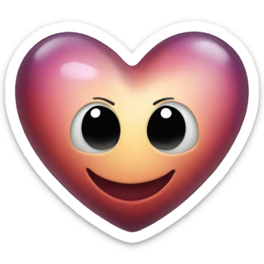 happy heart shape saturn sticker