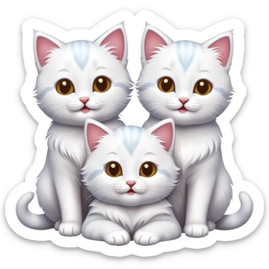 three happy kittens at christmas sticker