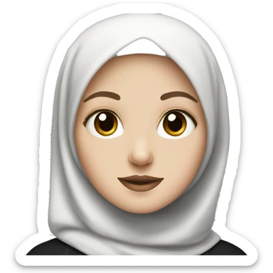 White girl with black eyes wear black hijab sticker