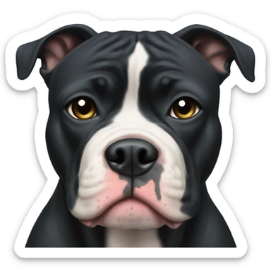 Black American Bully with small white spot below his mouth sticker