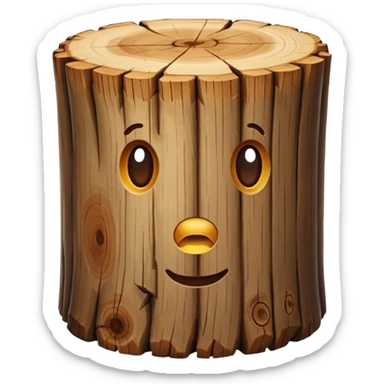 create a dnd style tree log.png (no face just a tree log) using 48x48 pixels size sticker