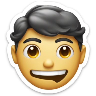 Grinning face with sweat emoji with angel and devil giving advice in 2 different ears on both sides of the face   sticker