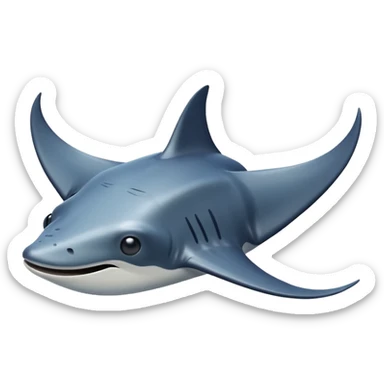 emoji of manta ray sticker