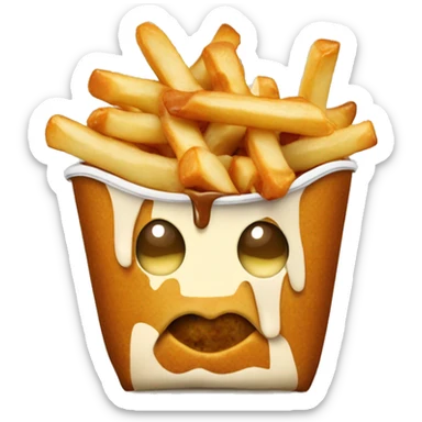 Poutine qui mange des pates sticker