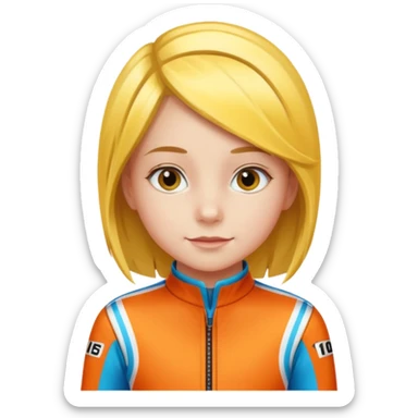 racing suit worn by a ten-year-old girl sticker