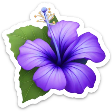 Blue purple hibiscus flower sticker