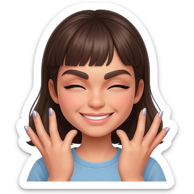 Smile girl emoji with nail giving sassy look sticker