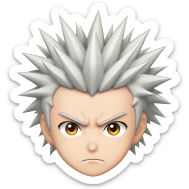 Anime hero with spiky hair and determined expression sticker
