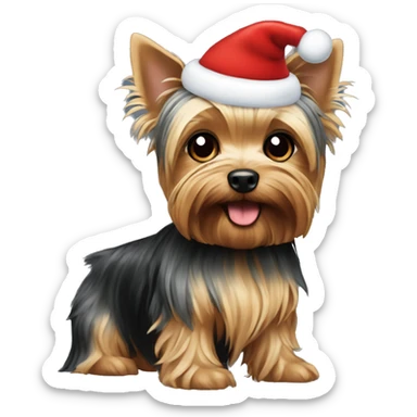 Yorkshire terrier with christmas vibe sticker