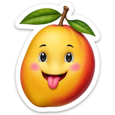 Mango sticking out tongue sticker