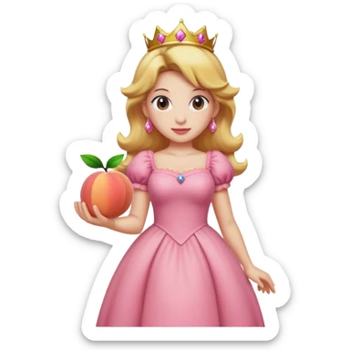 princess peach mixed with a peach sticker