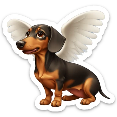 Dachshund with wings sticker