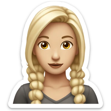 blond with red highlights hair cat girl with shiny grey eyes s sticker