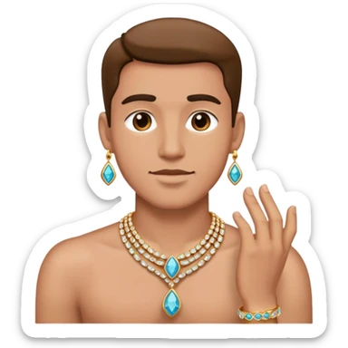 male portrait with jewelry sticker