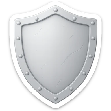 Make the silver shield match the style, color, and shading of the referenced platebody. Use a very light silver color, smooth texture, no gold or gems, and subtle engravings. The style should emulate emoji style with a transparent background. sticker