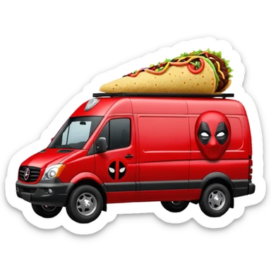 Deadpool’s taco Extended length body Sprinter 4500 van high roof delivery truck ice cream mobile  sticker