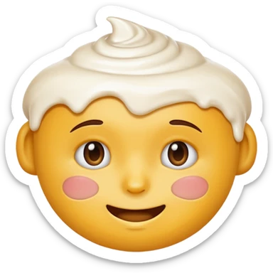 crème fraiche emoji, expressive face sticker