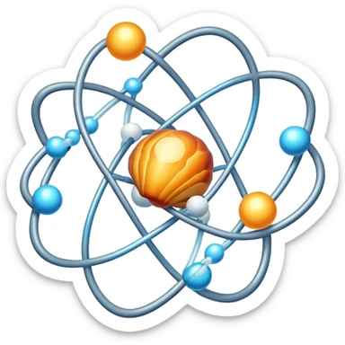 Atom with nucleus in center and orbiting electrons in shell layers showing valence electrons sticker